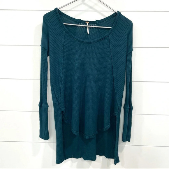 Free People Ventura Thermal Top in Peacock Blue Size XS - Picture 3 of 11